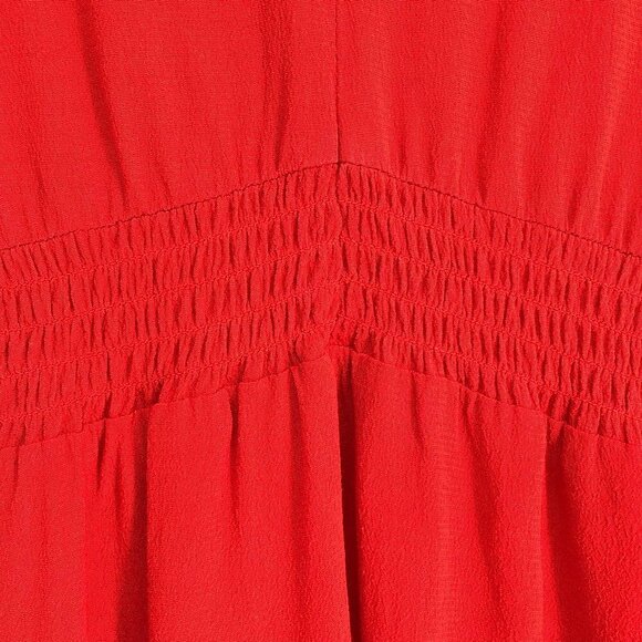 Gentle Fawn red scoop neck smocked waist short sleeve a-line mini dress size 2 - Picture 14 of 16